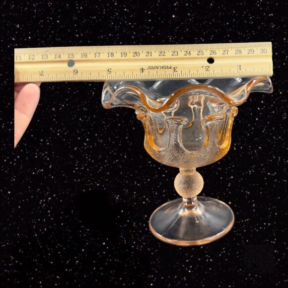 Stelvia Glass Company Compote Footed Bowl Peachy Pink Wayne Husted design Italy - Picture 9 of 16